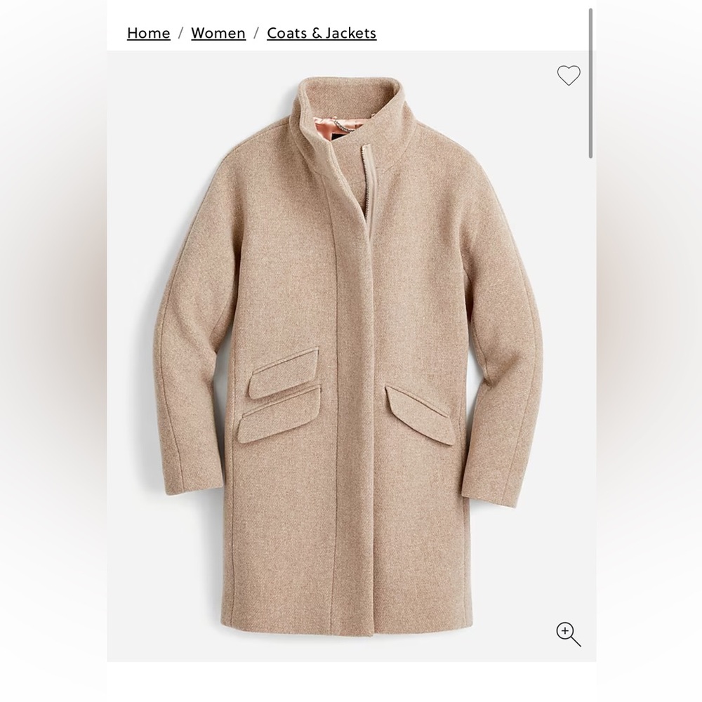 J. Crew Cocoon coat in Italian stadium-cloth wool blend